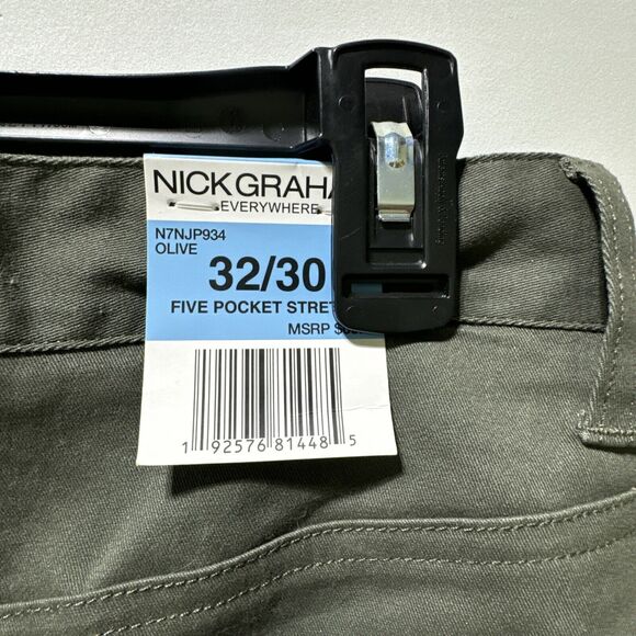 Nick Graham Men's Everywhere Stretch Modern Fit Pants Size 32x30, Olive - Picture 9 of 9